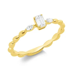 Ring aus 750 Gold Gelbgold 3 Diamanten 0,26ct TW-SI B:4,2mm