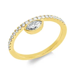 Ring aus 750 Gold Gelbgold 22 Diamanten 0,44ct TW-SI B:5,8mm