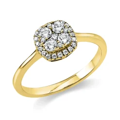 Ring aus 585 Gold Gelbgold 29 Diamanten 0,35ct TW-SI B:10,2mm
