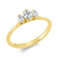 Ring aus 750 Gold Gelbgold 3 Diamanten 0,35ct TW-SI B:5,1mm