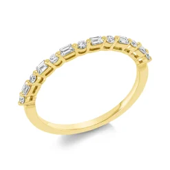 Ring aus 750 Gold Gelbgold 13 Diamanten 0,26ct TW-SI B:1,6mm