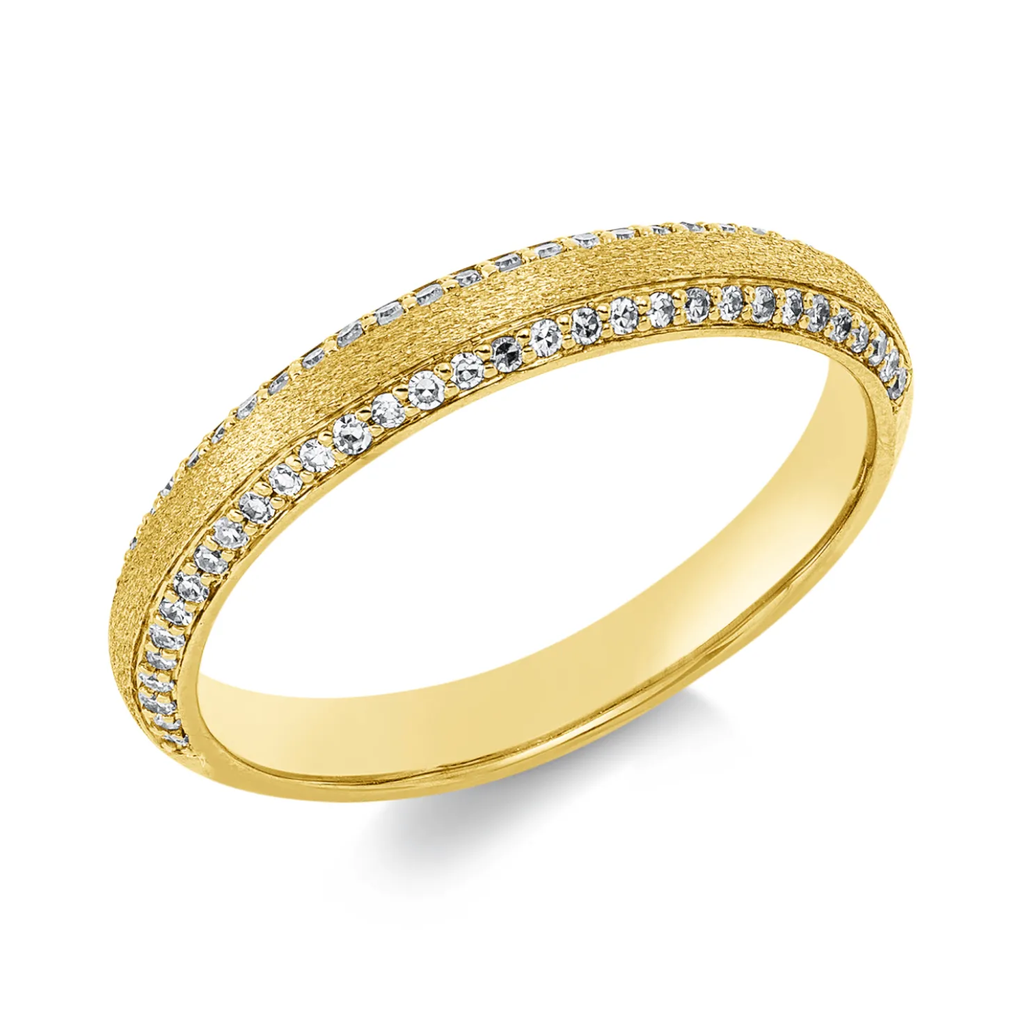 Ring aus 750 Gold Gelbgold 64 Diamanten 0,19ct TW-SI B:3,2mm