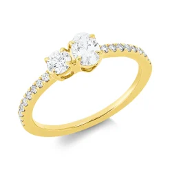 Ring aus 750 Gold Gelbgold 20 Diamanten 0,65ct TW-SI B:5,4mm