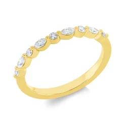 Ring aus 750 Gold Gelbgold 9 Diamanten 0,25ct TW-SI B:2mm