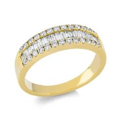 Ring aus 750 Gold Gelbgold 49 Diamanten 0,84ct TW-SI B:6,5mm