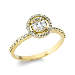 Ring aus 750 Gold Gelbgold 49 Diamanten 0,4ct TW-SI Ø8,7mm