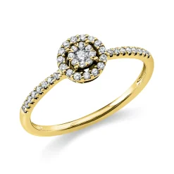 Ring aus 585 Gold Gelbgold 40 Diamanten 0,2ct TW-SI Ø6,5mm
