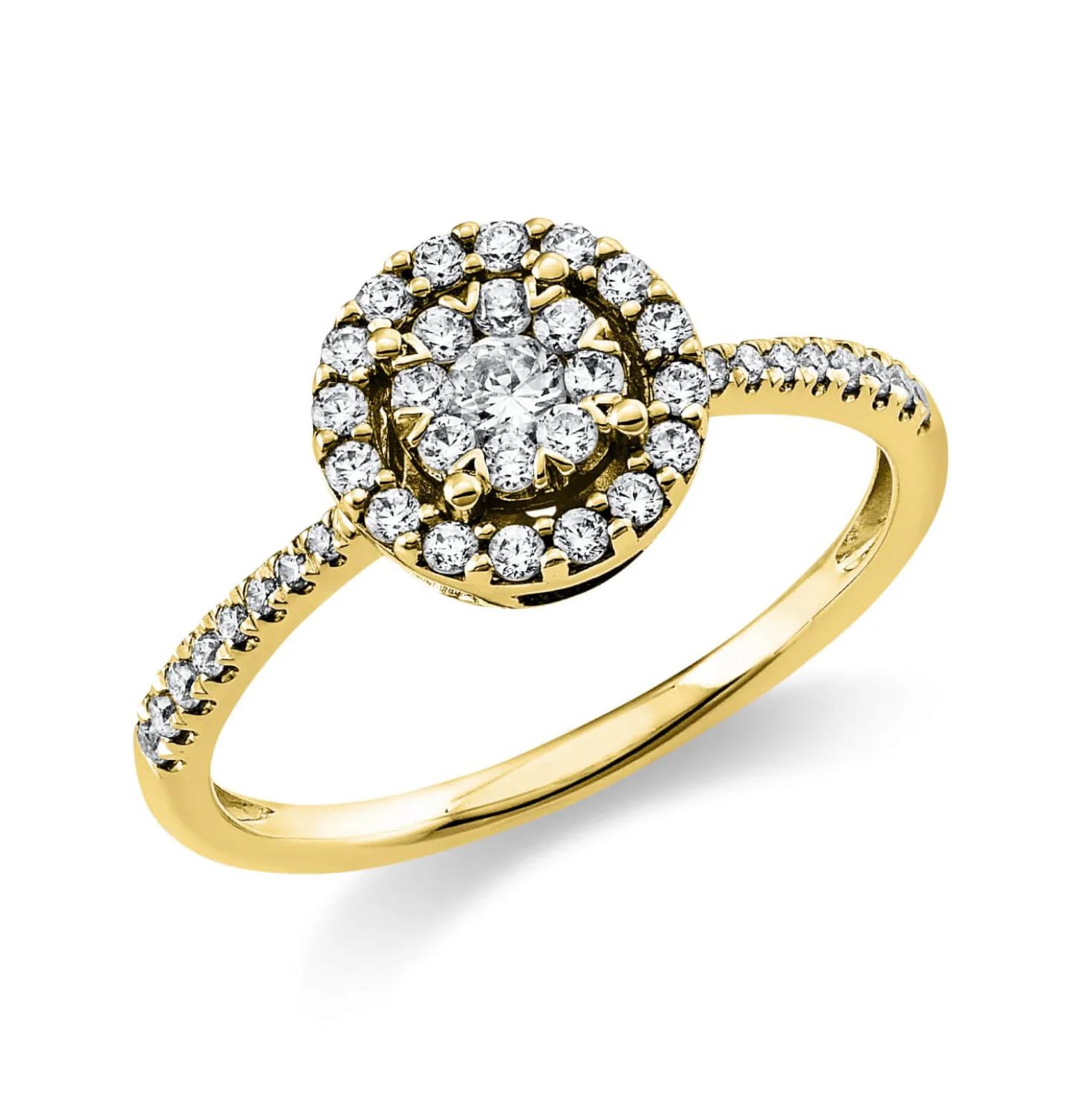 Ring aus 585 Gold Gelbgold 41 Diamanten 0,4ct TW-SI Ø8mm