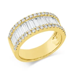 Ring aus 750 Gold Gelbgold 57 Diamanten 1,4ct TW-VSI B:7,5mm