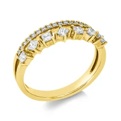 Ring aus 585 Gold Gelbgold 25 Diamanten 0,41ct TW-VSI B:5,6mm