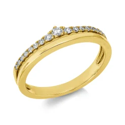 Ring aus 585 Gold Gelbgold 17 Diamanten 0,18ct W-SI/PI B:4,4mm