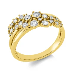 Ring aus 585 Gold Gelbgold 20 Diamanten 0,51ct W-SI/PI B:8,8mm
