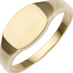Ring aus 585 Gold Gelbgold flach teilmattiert Goldring Fingerring Unisex