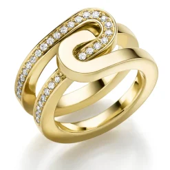 Ring aus 750 Gold Gelbgold mit Diamant-Brillanten 0,36 ct TW-SI