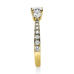 Ring aus 585 Gold Gelbgold mit 17 Diamanten Brillanten 0,94 Ct. 4er-Krappe