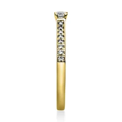 Ring aus 750 Gold Gelbgold mit 17 Diamanten Brillanten 0,22 Ct. 4er-Krappe