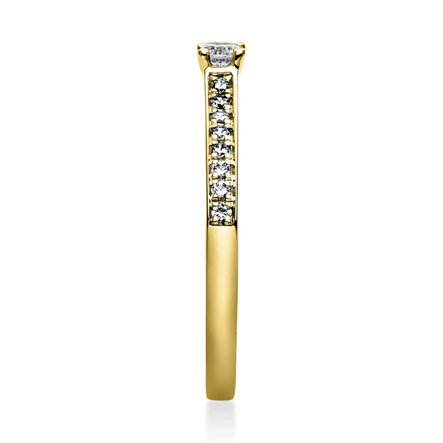 Ring aus 585 Gold Gelbgold mit 17 Diamanten Brillanten 0,22 Ct. 4er-Krappe