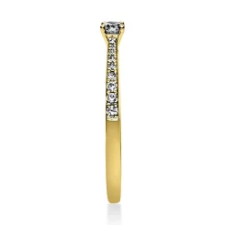 Ring aus 750 Gold Gelbgold mit 19 Diamanten Brillanten 0,22 Ct. 4er-Krappe