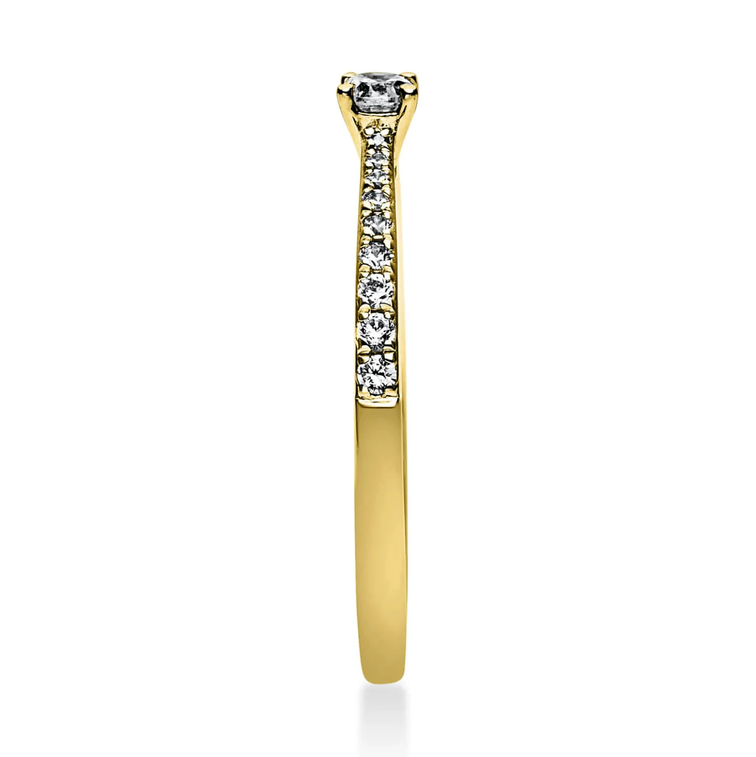 Ring aus 585 Gold Gelbgold mit 19 Diamanten Brillanten 0,22 Ct. 4er-Krappe