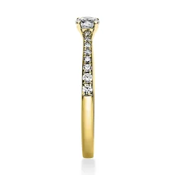 Ring aus 750 Gold Gelbgold mit 17 Diamanten Brillanten 0,37 Ct. 4er-Krappe