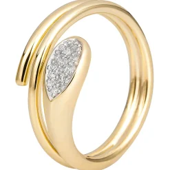 Ring aus 585 Gold Gelbgold mit 16 Diamanten Brillanten 0,094 Ct. W-SI B: 10mm