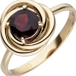 Ring aus 333 Gold Gelbgold mit Granat rot weinrot Granatring für Damen