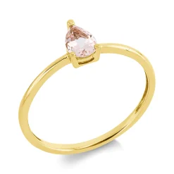 Ring aus 750 Gold Gelbgold Morganit 0,31ct rosa B:6,7mm 3er-Krappe