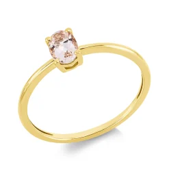 Ring aus 750 Gold Gelbgold Morganit 0,38ct rosa B:5,7mm 4er-Krappe