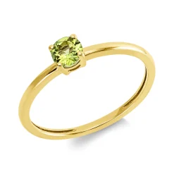 Ring aus 750 Gold Gelbgold Peridot 0,3ct grün B:4mm 4er-Krappe