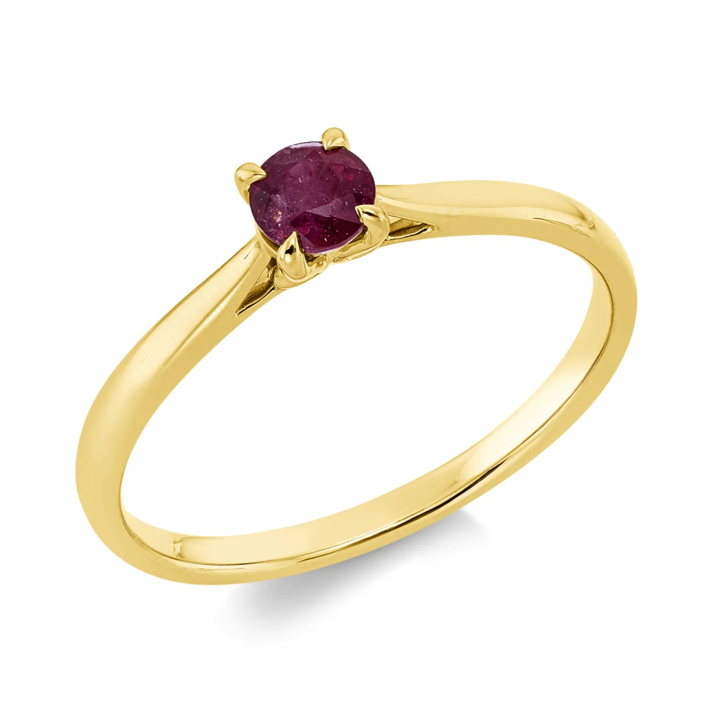 Ring aus 750 Gold Gelbgold Rubin 0,36ct rot B:4,4mm