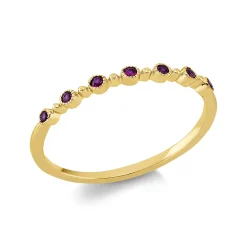 Ring aus 750 Gold Gelbgold 7 Rubine 0,09ct rot B:1,7mm