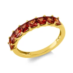 Ring aus 750 Gold Gelbgold 8 Saphire 1,94ct orange B:3,7mm