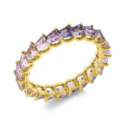 Ring aus 750 Gold Gelbgold 22 Saphire 3,48ct pink B:3,5mm