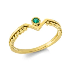 Ring aus 750 Gold Gelbgold Smaragd 0,07ct grün B:5,1mm