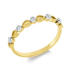 Ring aus 750 Gold gelb/weiß 5 Brillanten 0,05ct TW-SI B:2,2mm