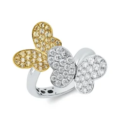 Ring aus 750 Gold gelb/weiß 76 Diamanten 1,28ct B:24mm