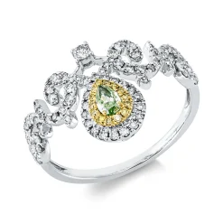 Ring aus 750 Gold gelb/weiß 84 Diamanten 0,55ct B:13,5mm