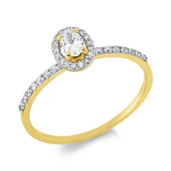 Ring aus 750 Gold gelb/weiß 35 Diamanten 0,6ct F-SI B:8mm