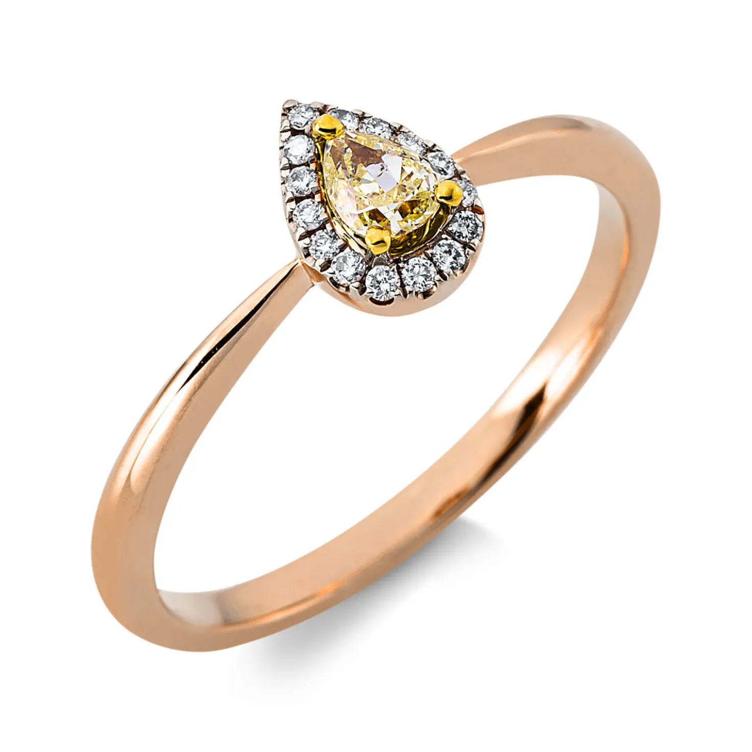 Ring aus 750 Gold gelb/weiß/rot 16 Diamanten 0,25ct B:7,2mm