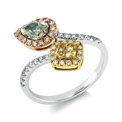 Ring aus 750 Gold gelb/weiß/rot 46 Diamanten 1,43ct B:17,7mm