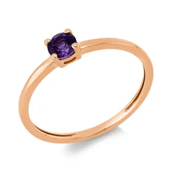 Ring aus 750 Gold Rotgold Amethyst 0,23ct lila B:4mm 4er-Krappe