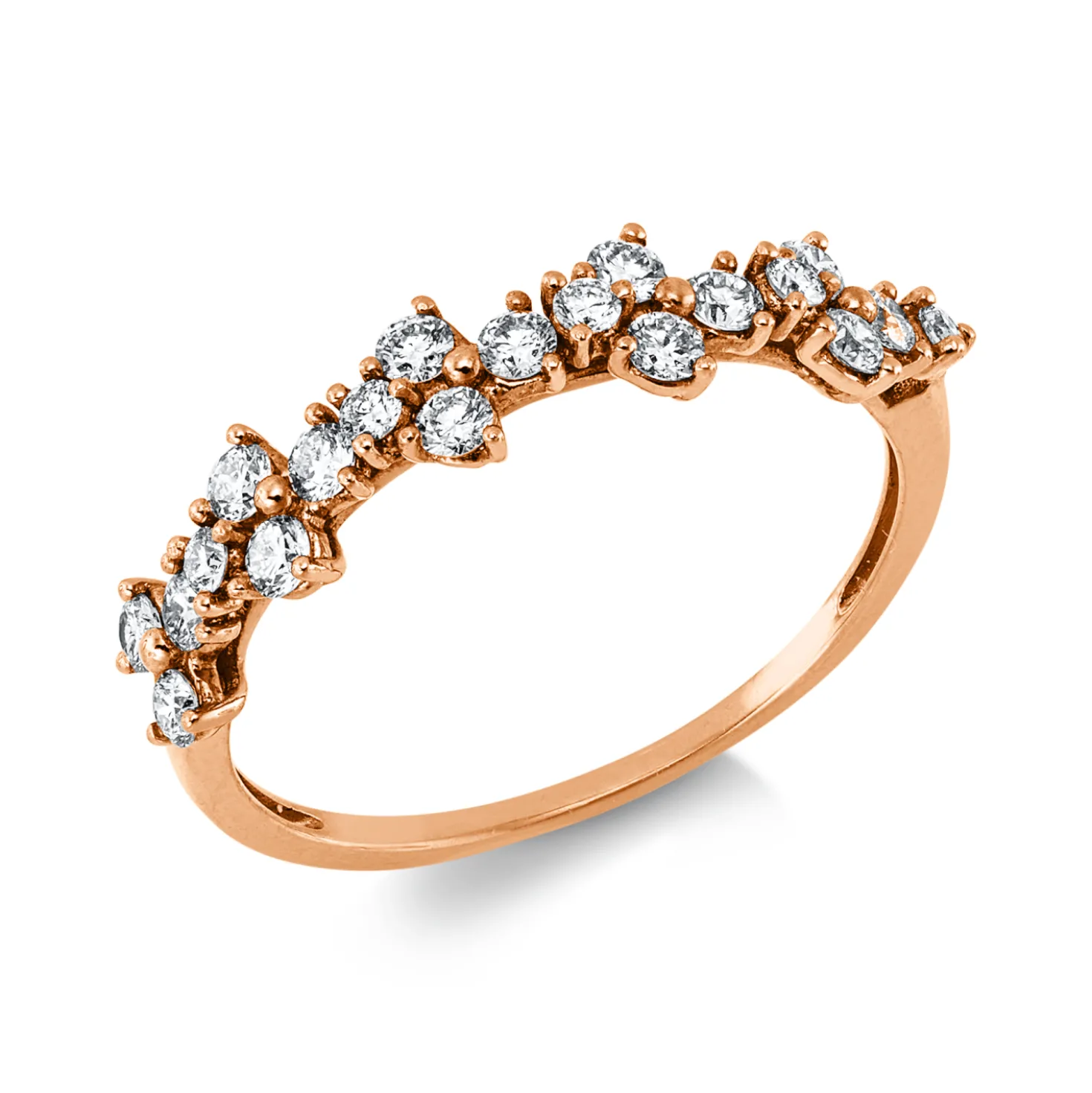 Ring aus 750 Gold Rotgold 20 Brillanten 0,5ct I-SI B:4,6mm