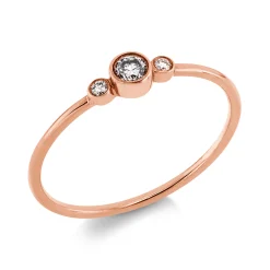 Ring aus 750 Gold Rotgold 3 Brillanten 0,1ct TTLB-SI B:3,3mm