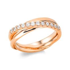 Ring aus 750 Gold Rotgold 12 Brillanten 0,25ct TW-SI B:5,6mm