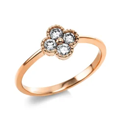 Ring aus 750 Gold Rotgold 4 Brillanten 0,32ct TW-SI B:8,2mm