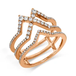 Ring aus 750 Gold Rotgold 97 Brillanten 0,49ct TW-SI B:12,9mm