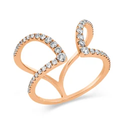 Ring aus 750 Gold Rotgold 52 Brillanten 0,4ct TW-SI B:10,6mm