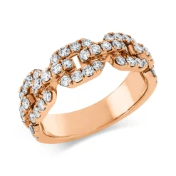 Ring aus 750 Gold Rotgold 50 Brillanten 0,93ct TW-VSI B:6,5mm