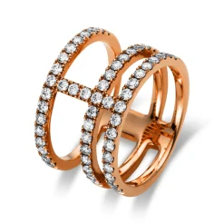 Ring aus 750 Gold Rotgold 55 Brillanten 1,03ct TW-VSI B:13mm