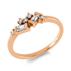 Ring aus 750 Gold Rotgold 7 Diamanten 0,2ct B:5,1mm